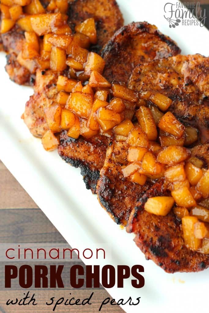 Cinnamon Pork Chops with Spiced Pears