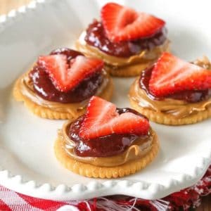 Double Strawberry Cookie Butter Bites - These may sound simple but they are so scrumptious! the-girl-who-ate-everything.com