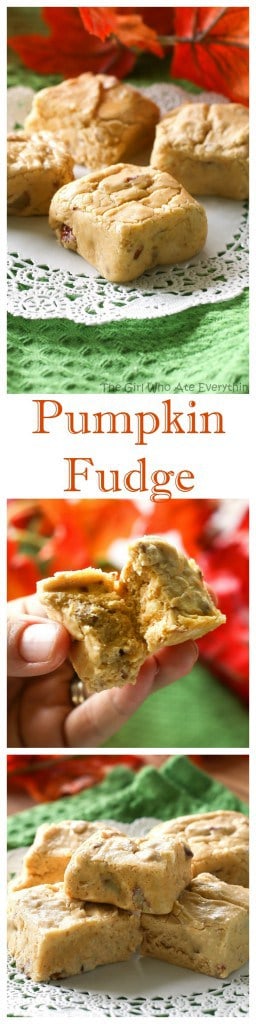 Pumpkin Fudge - creamy and so good! A fall staple. the-girl-who-ate-everything.com