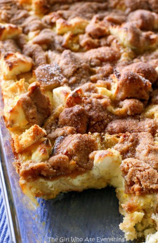 Cream Cheese French Toast Casserole - The Girl Who Ate Everything