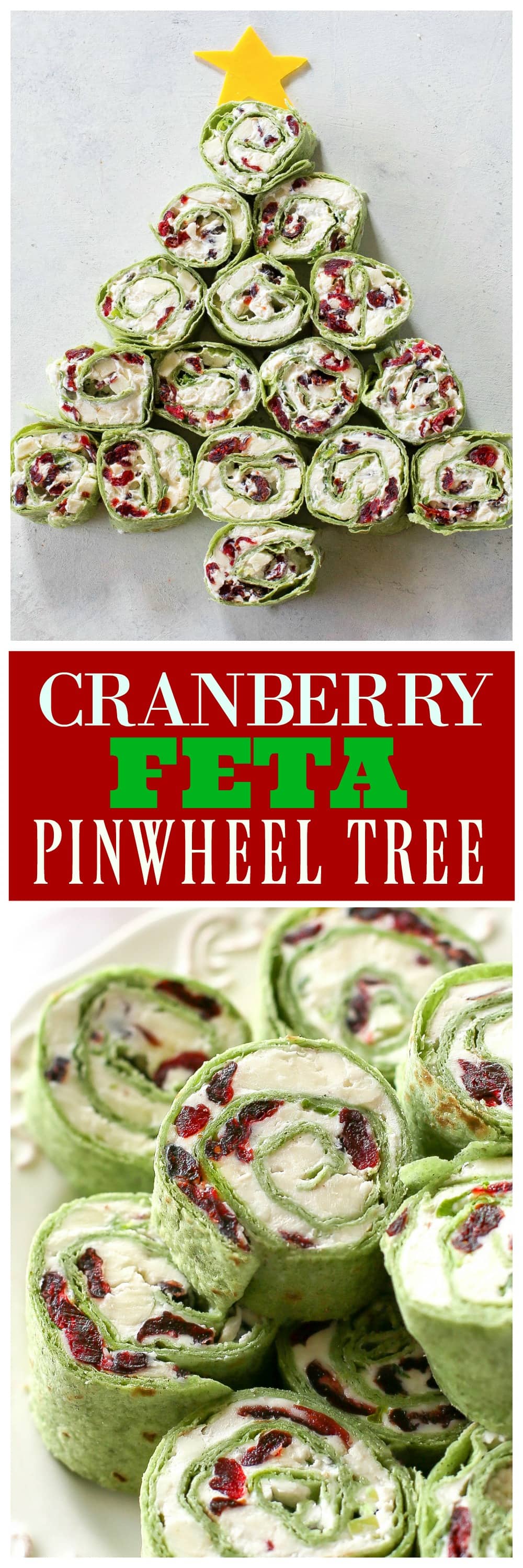 Cranberry Feta Pinwheel Tree - so easy and so festive!