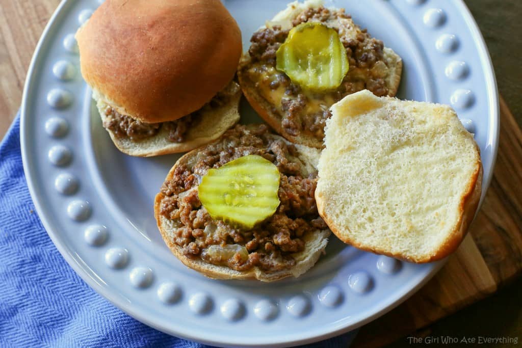White Castle Sliders - a copycat version of the sandwich great for parties. I can't vouch that they're exactly the same but they're good! the-girl-who-ate-everything.com