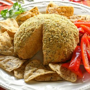 Mexican Cheese Ball - an easy Mexican flavored cheese ball that can be eaten with chips or sliced veggies. the-girl-who-ate-everything.com
