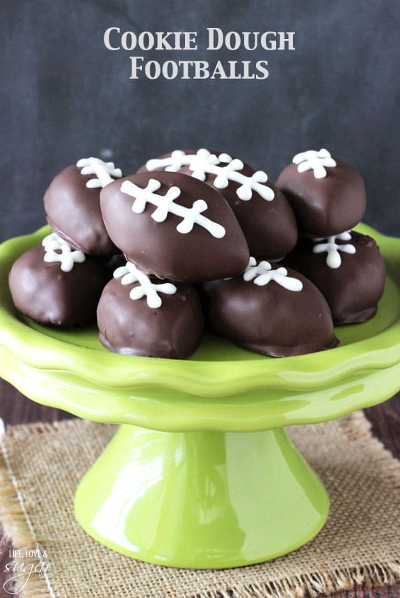 chocolate chip cookie dough footballs