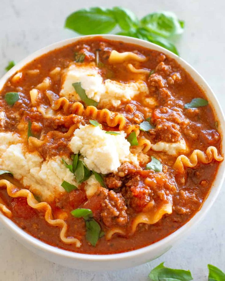 Easy Lasagna Soup Recipe (+VIDEO) - The Girl Who Ate Everything