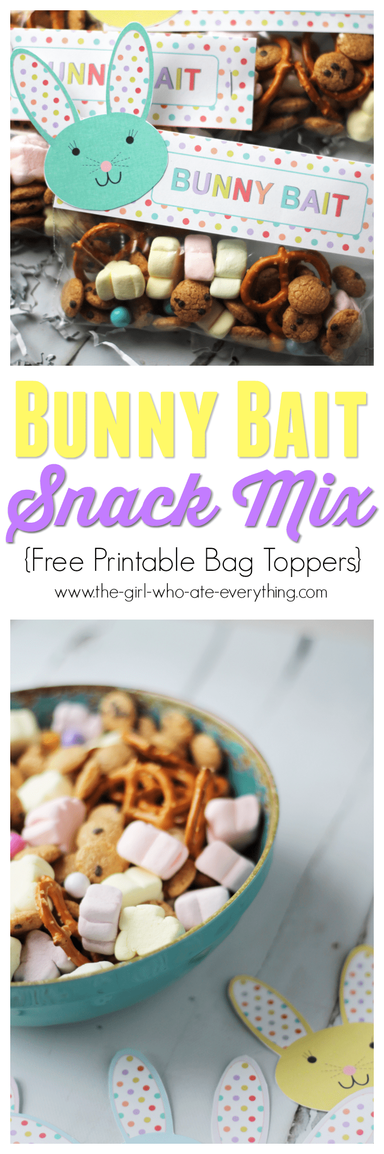 Bunny Bait Snack Mix with Free Printable Bag Toppers