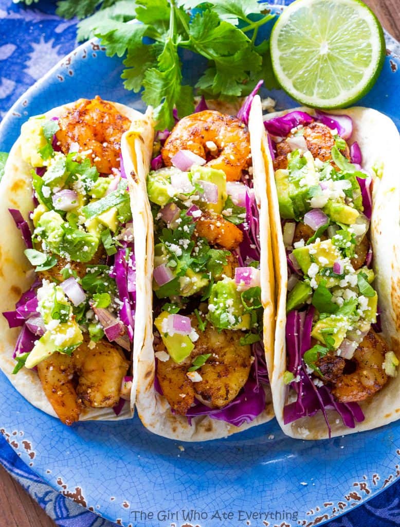  Grilled Shrimp Tacos with Avocado Salsa 