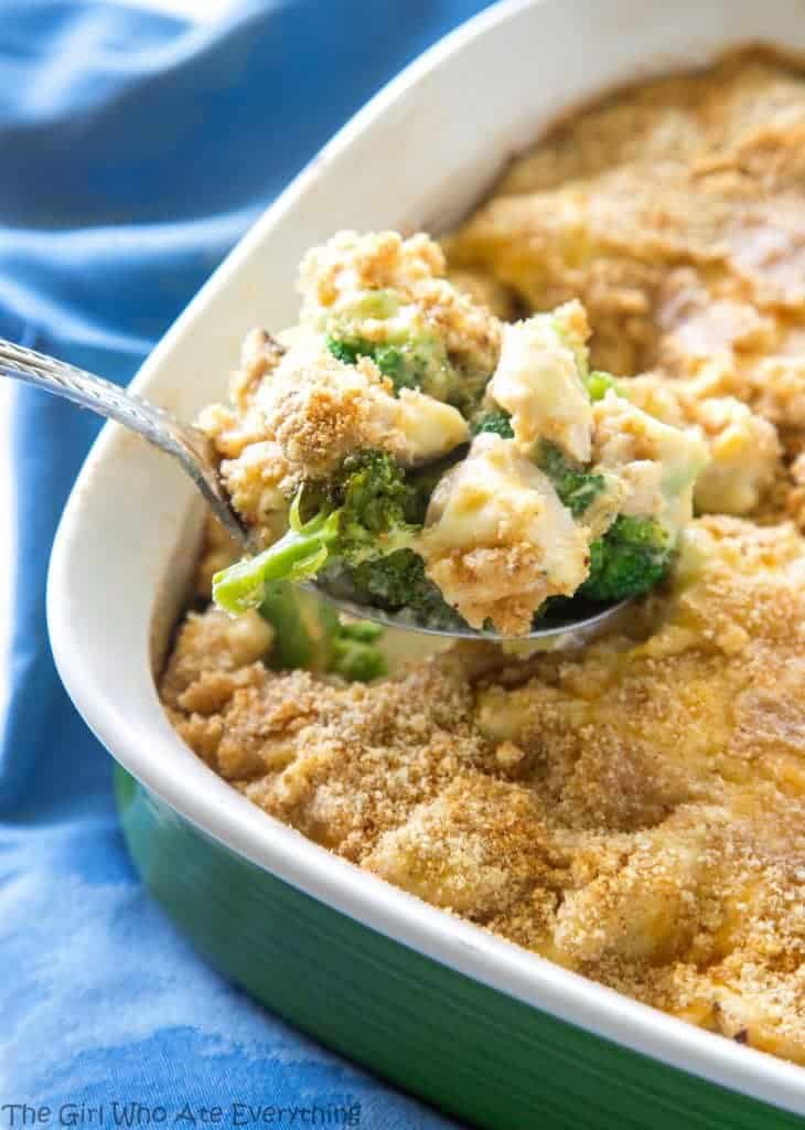 Chicken and Broccoli Bake - a tried and true recipe that we've been making for years. the-girl-who-ate-everything.com