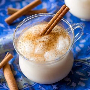 Horchata - a refreshing rice milk drink with a hint of cinnamon served over ice. the-girl-who-ate-everything.com