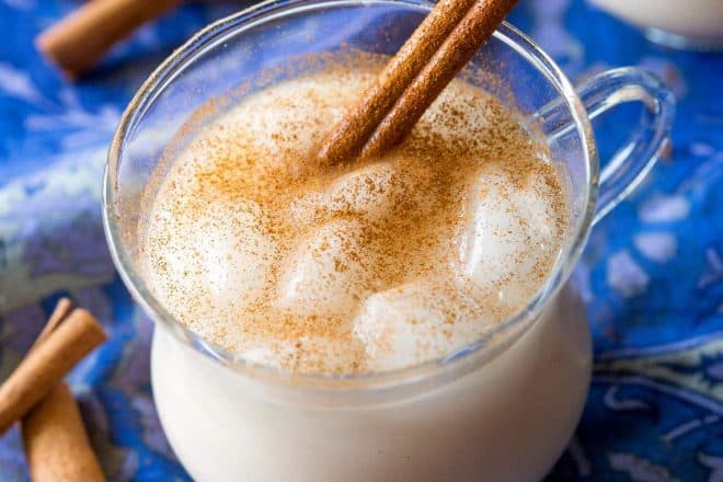 Horchata - a refreshing rice milk drink with a hint of cinnamon served over ice. the-girl-who-ate-everything.com