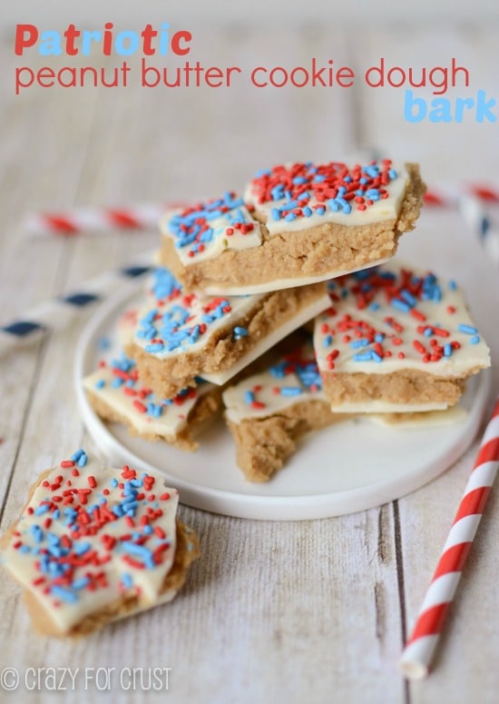 patriotic-pb-cookie-dough-bark-crazy for crust