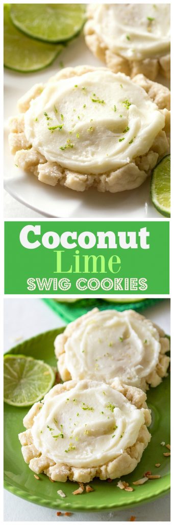 Coconut Lime Swig Cookies - a tropical twist on the classic Swig cookie. #coconut #lime #cookies #recipe #dessert #swig