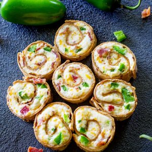 Jalapeno Popper Pinwheels - creamy and spicy pinwheels that can be eaten hot or cold. the-girl-who-ate-everything.com