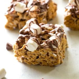 No-Bake S'mores Treats - only 4 ingredients and taste just like S'mores. the-girl-who-ate-everything.com