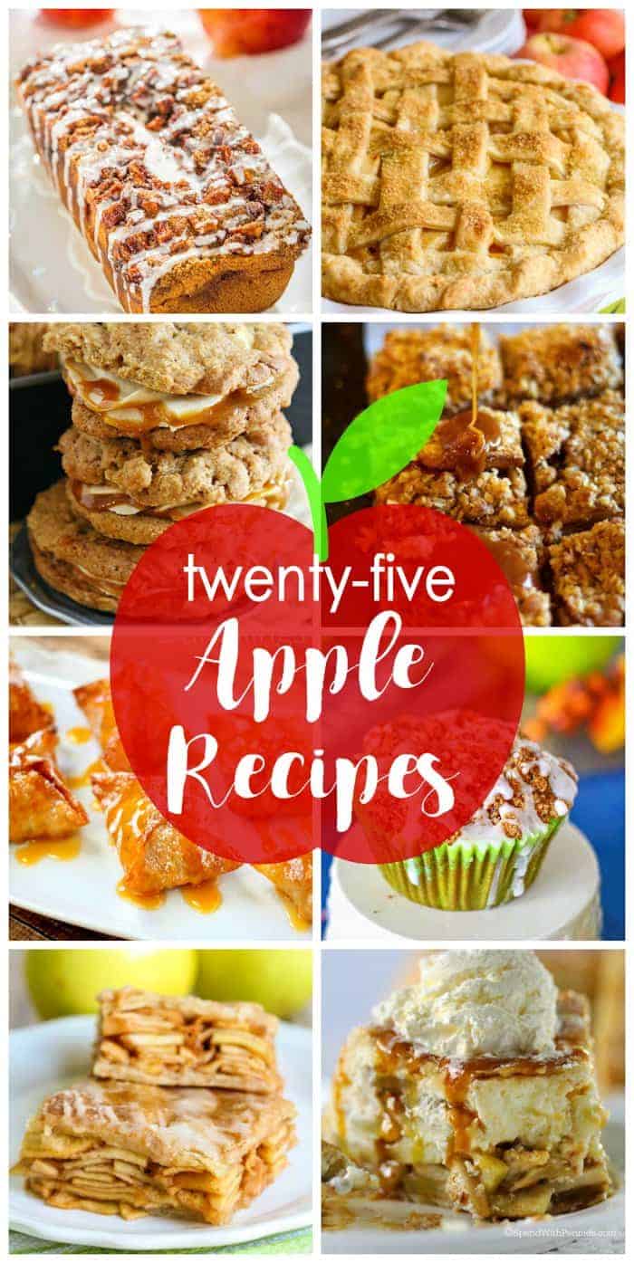 25 Apple Recipes to get You Ready for Fall - Delicious apple pies, muffins, donuts, cakes, pancakes, cookies, blondies and more!