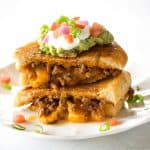 Taco Grilled Cheese - the ultimate indulgence for adults and kids. the-girl-who-ate-everything.com