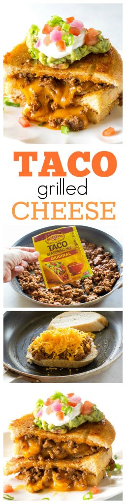 Taco Grilled Cheese - the ultimate indulgence for adults and kids. the-girl-who-ate-everything.com