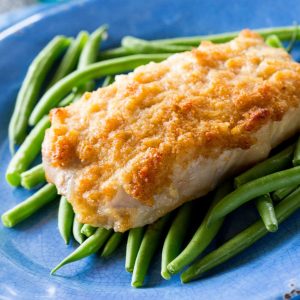 Horseradish Crusted Pork Chops - pork chops topped with a tangy, buttery, breadcrumb topping. the-girl-who-ate-everything.com