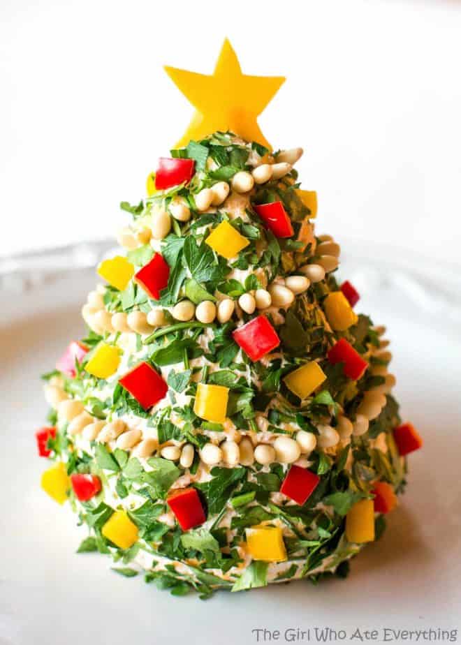 christmas cheese ball, grinch snack ideas