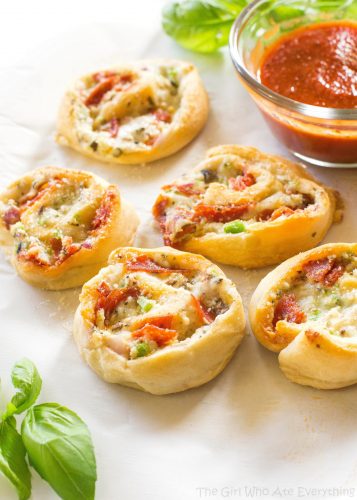Calzone Pinwheels Appetizer - The Girl Who Ate Everything