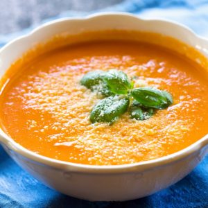 Easy Tomato Soup - only a couple of simple ingredients and tastes so comforting! the-girl-who-ate-everything.com