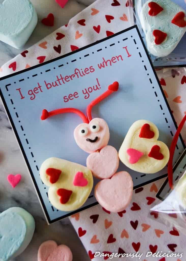 Marshmallow Butterfly Valentines