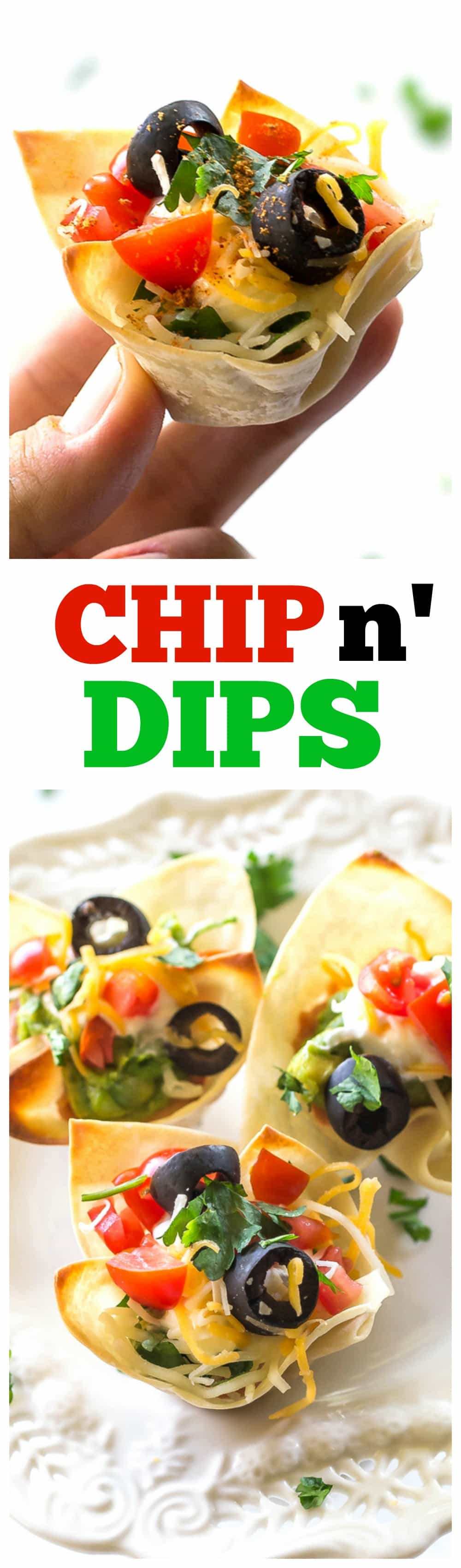 Chip n' Dips - Delicious bean dip and the chip all in one convenient package. A great bite sized appetizer. the-girl-who-ate-everything.com
