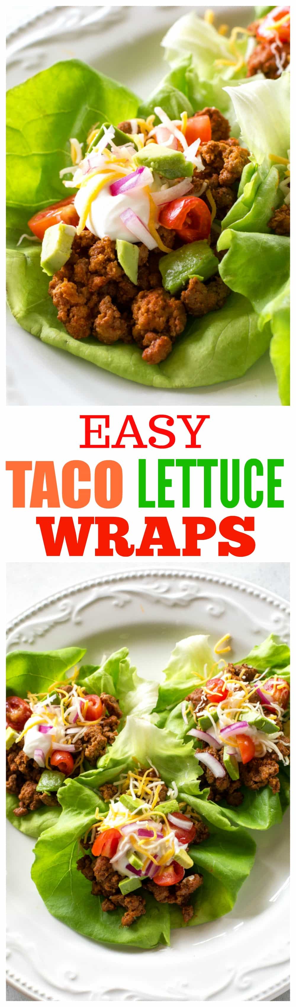 Easy Taco Lettuce Wraps - a low-carb version of taco night! #easy #taco #lettuce #wraps #dinner #recipe #mexican