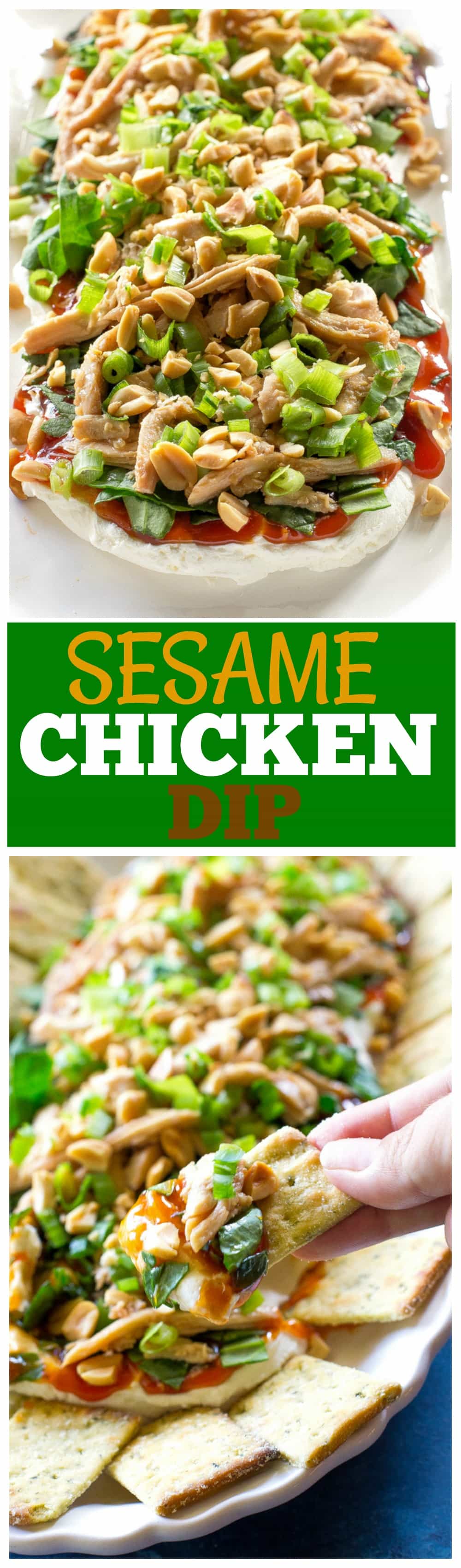 This Sesame Chicken Dip is fresh and full of Asian flavors. #easy #sesame #chicken #dip #recipe