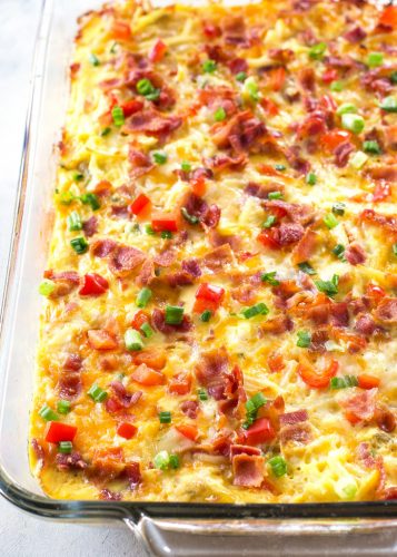 Confetti Bacon Hash brown Casserole (+VIDEO) - The Girl Who Ate Everything