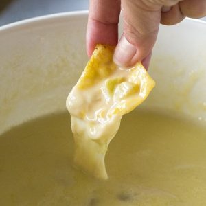 Queso Blanco Dip - only 3 ingredients to creamy, restaurant quality dip. the-girl-who-ate-everything.com