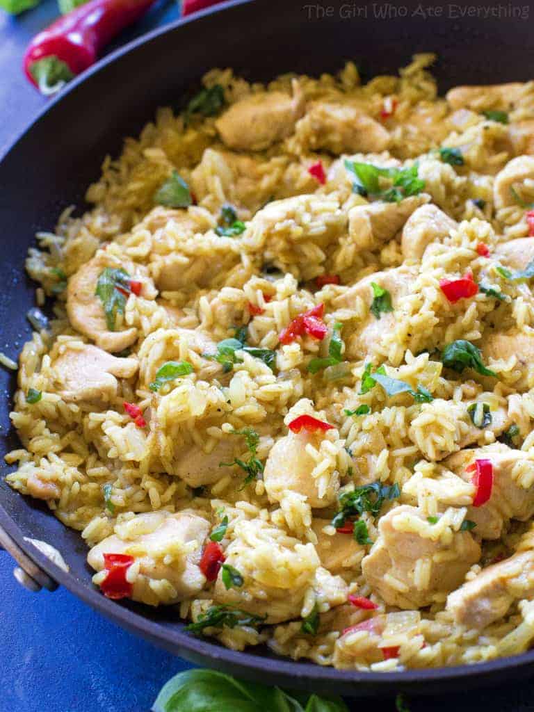 One Pan Coconut Chicken Curry And Rice The Girl Who Ate Everything