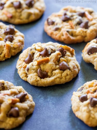 Peanut Butter Pretzel Chocolate Chip Cookies | The Girl Who Ate Everything