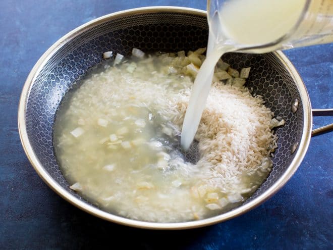 chicken broth and rice