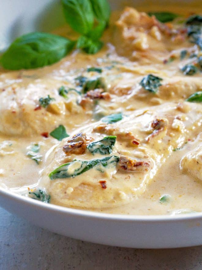 One-Pan Creamy Chicken and Spinach