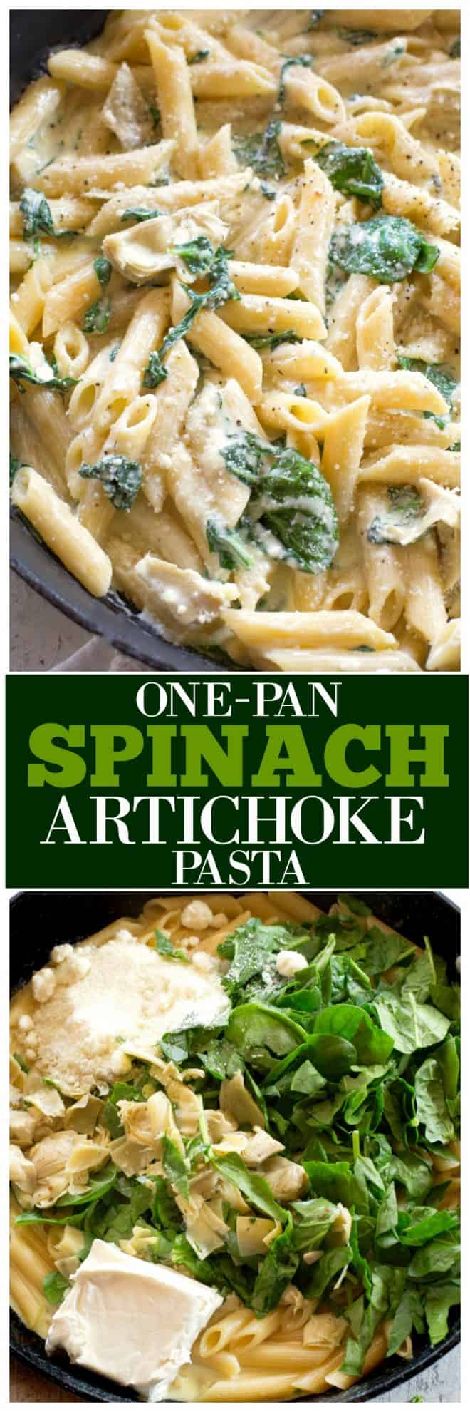 One-Pan Spinach Artichoke Pasta