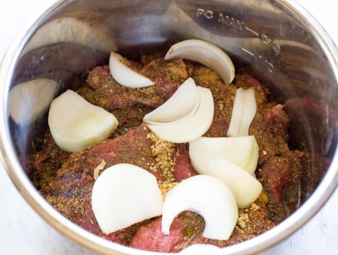 pork with spices and onion