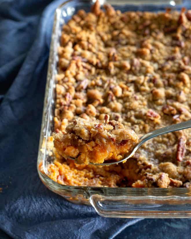 Ruth's Chris Sweet Potato Casserole (VIDEO) - The Girl Who Ate Everything