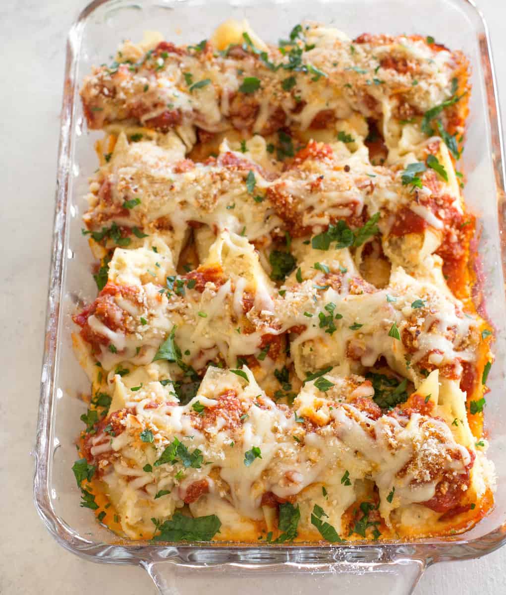 Chicken Parmesan Stuffed Shells | The Girl Who Ate Everything