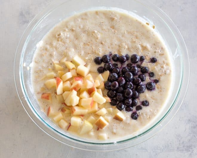 oatmeal and fruit in a bowl