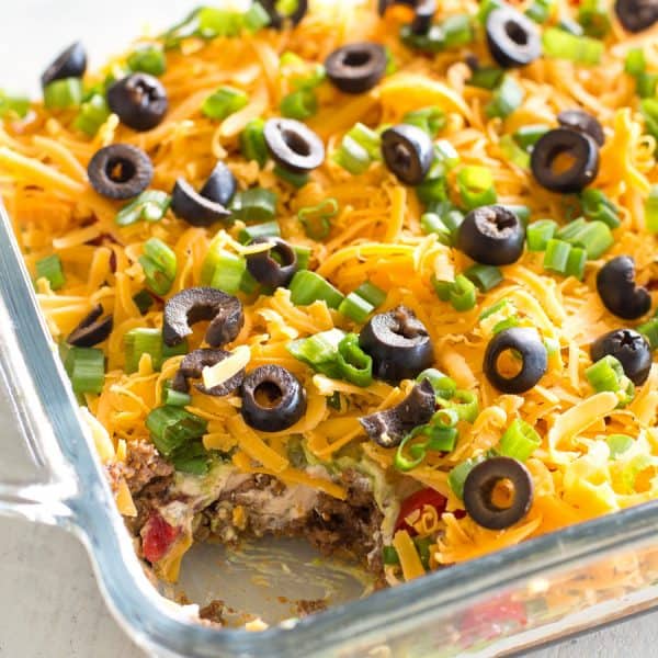 Keto Seven Layer Dip - The Girl Who Ate Everything