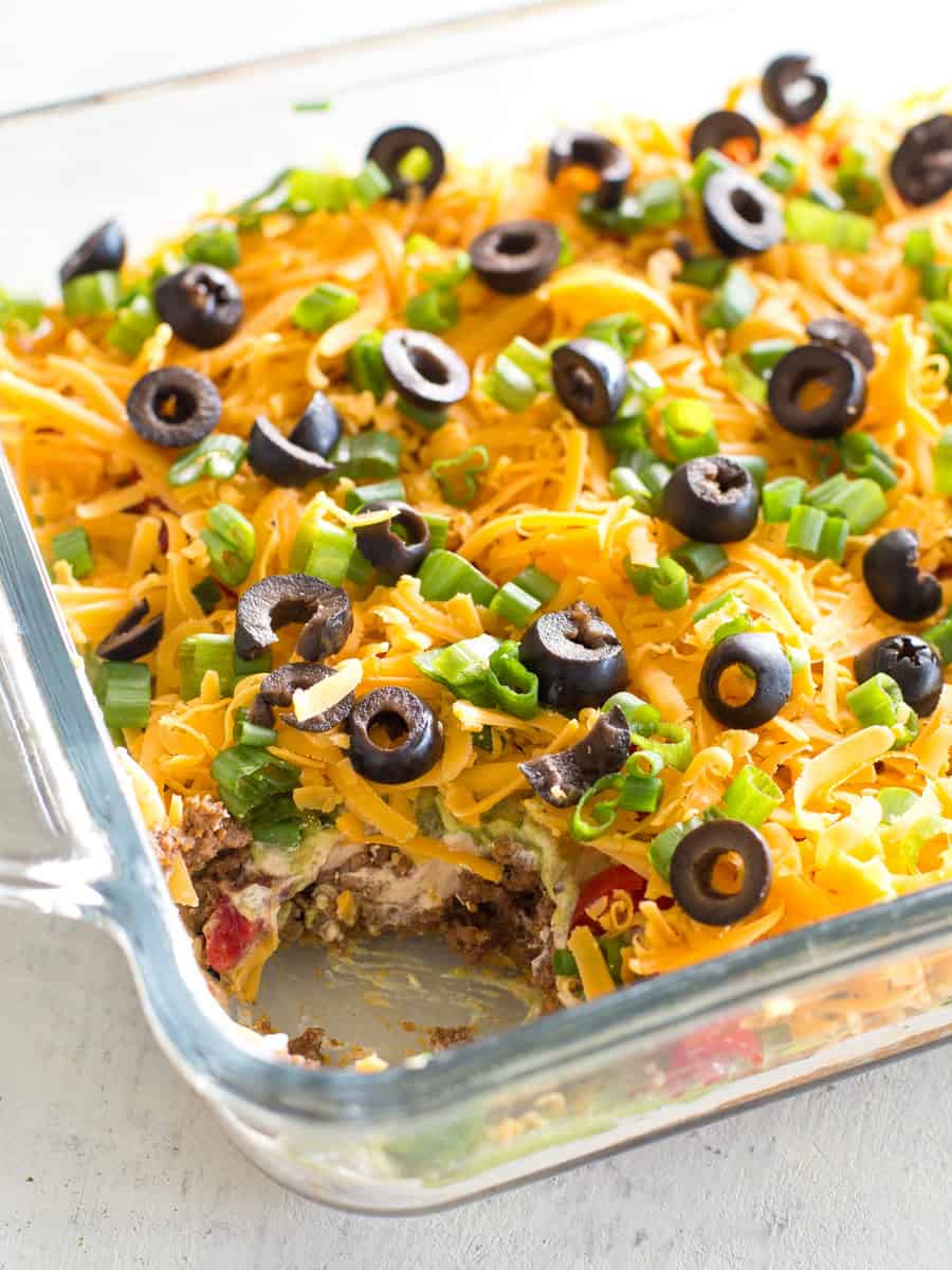 Keto Seven Layer Dip - The Girl Who Ate Everything