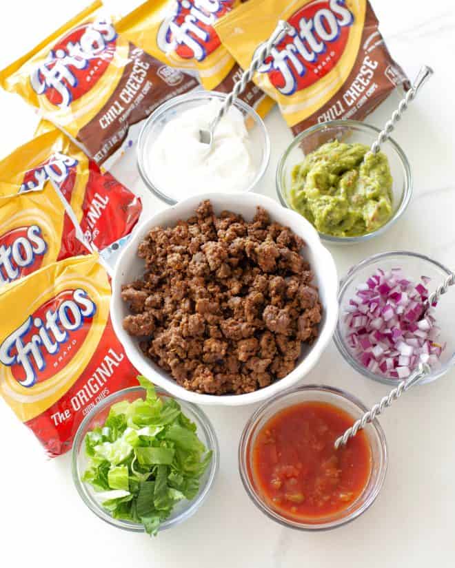 taco meat with toppings