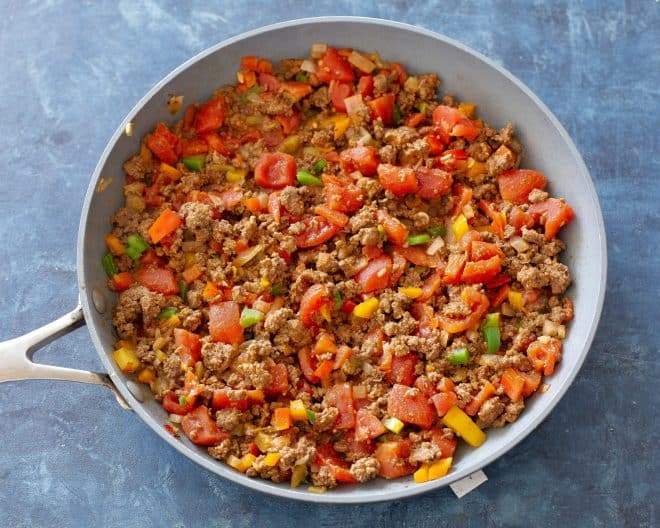 taco meat and tomatoes