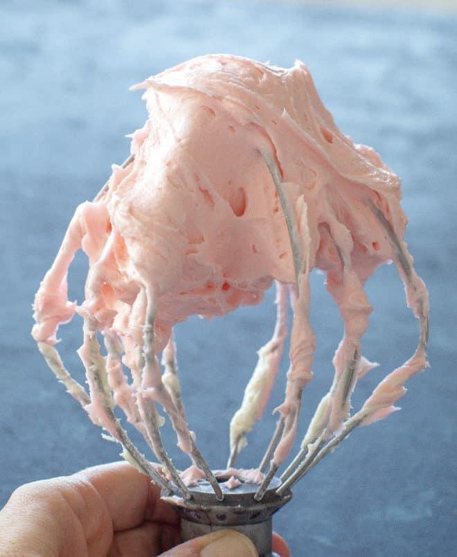 pink cream cheese frosting