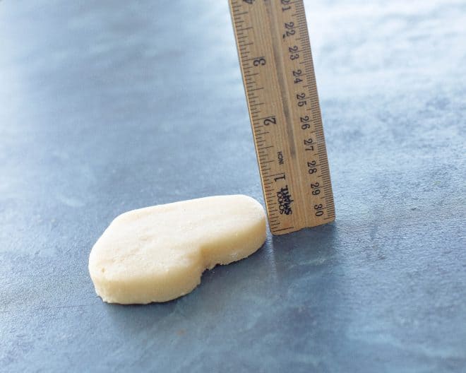 cookie next to a ruler
