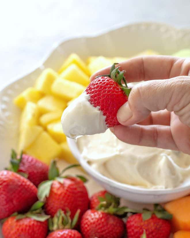strawberry dipped in white cream