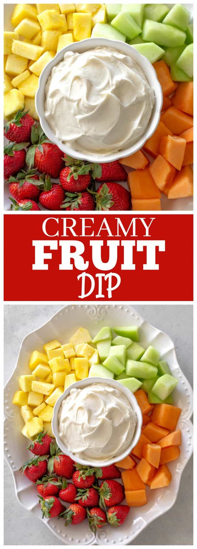 strawberries, pineapple, canteloupe, honey dew with cream dip.