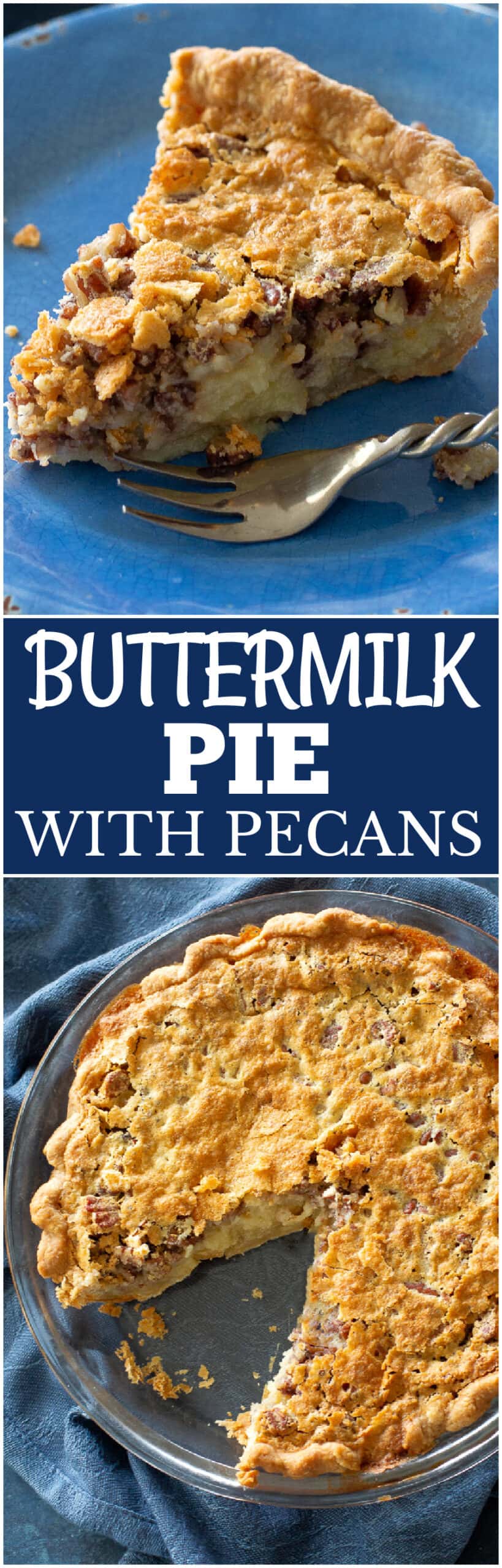 buttermilk pie with pecans