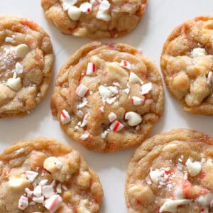 white chocolate candy cane cookies